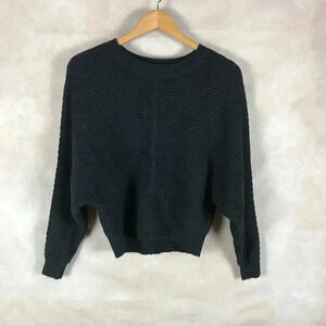 Michael MICHAEL KORS Black Ribbed Dolman Sleeve Sweater Size XS